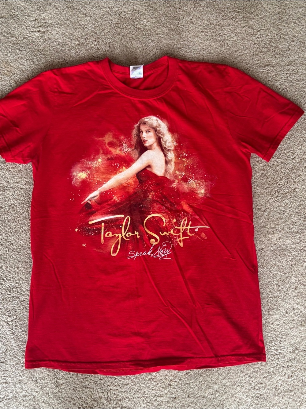 Taylor Swift Shirt Adult Red Speak Now 2011 Double SidedTour Concert Size Medium